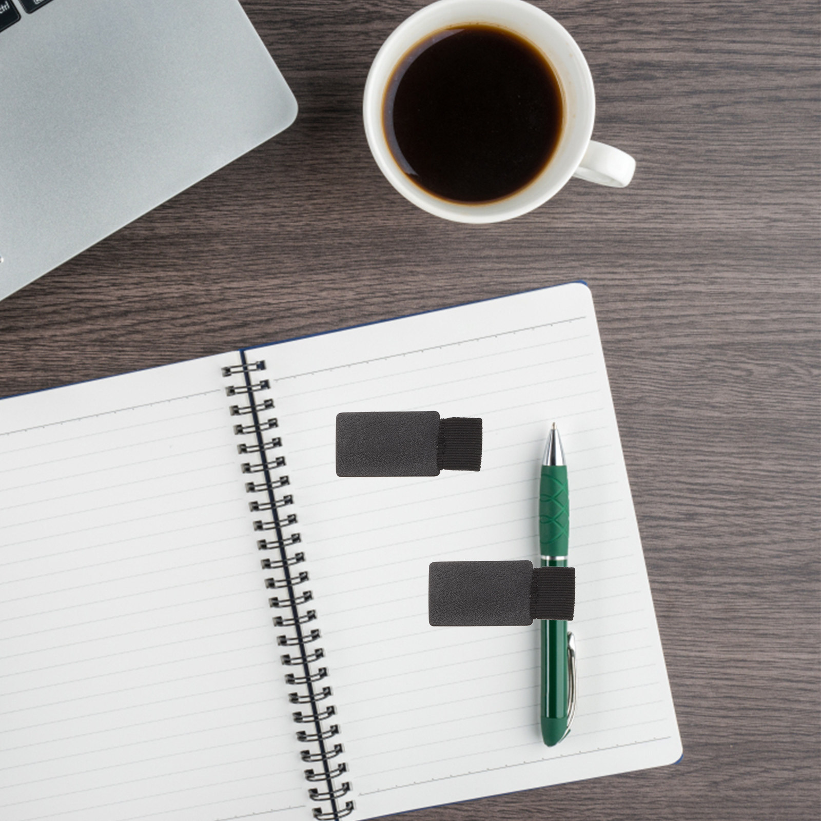 Travel Journal Accessories - 4Pcs Black Elastic Pen Clip Notebook