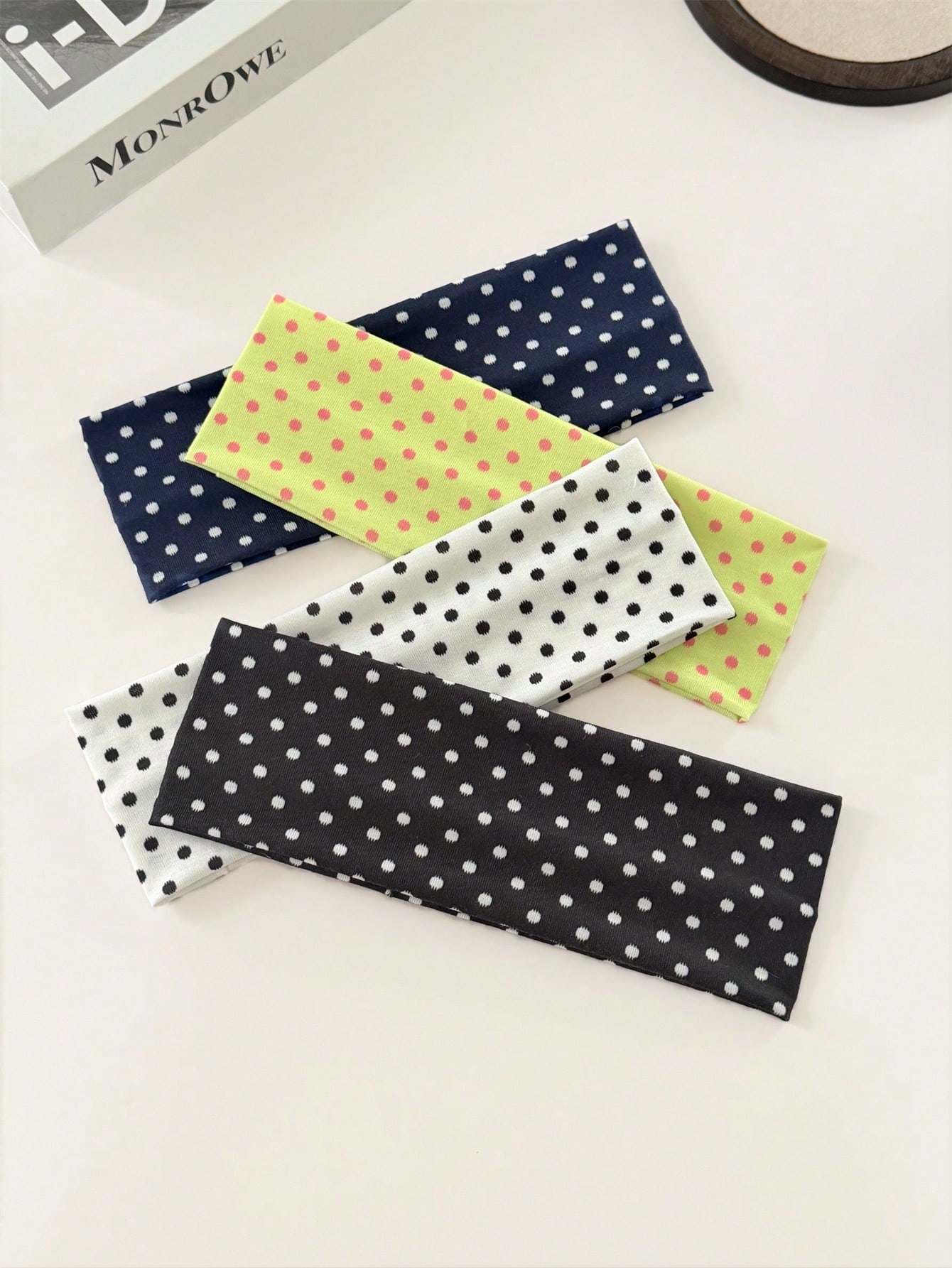 Travel Yoga Accessories - Polka Dot Elastic Hair Bands Set