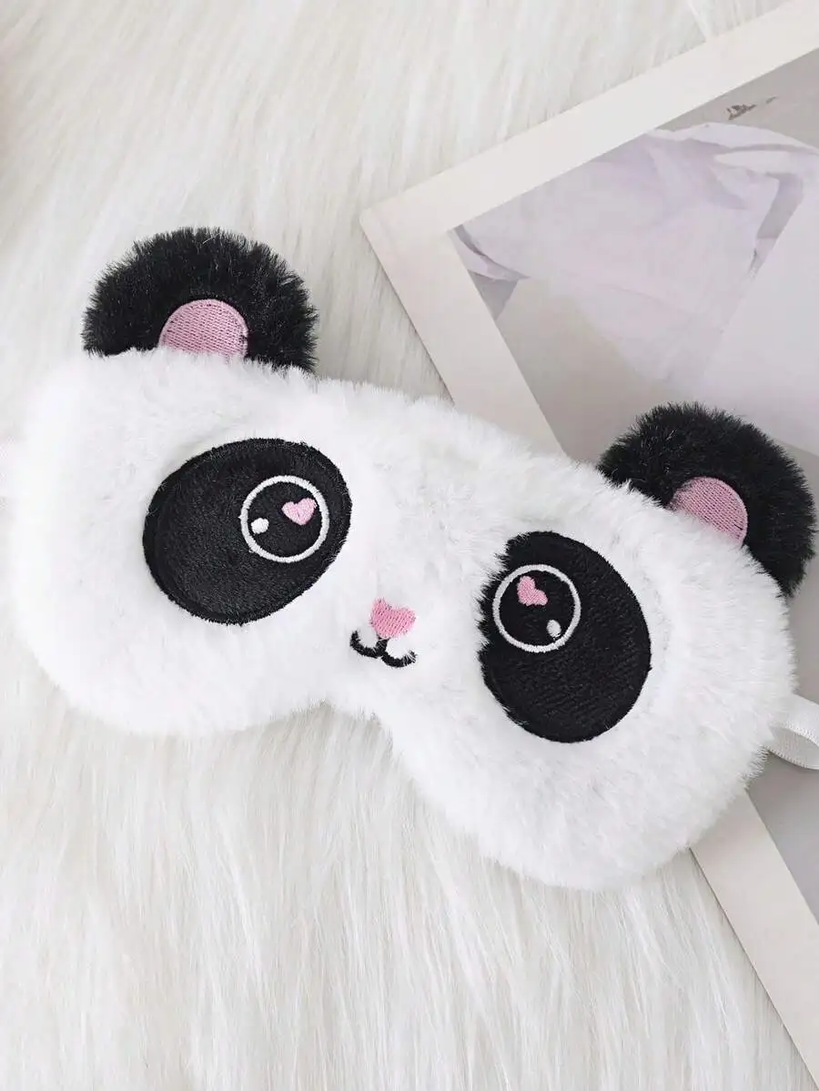 Eye Mask Sleep Travel - Fluffy Panda Plush Sleep Mask For