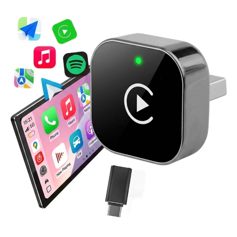 Travel Plug Type C - 2-in-1 Wireless CarPlay Adapter Plug-and-Play for
