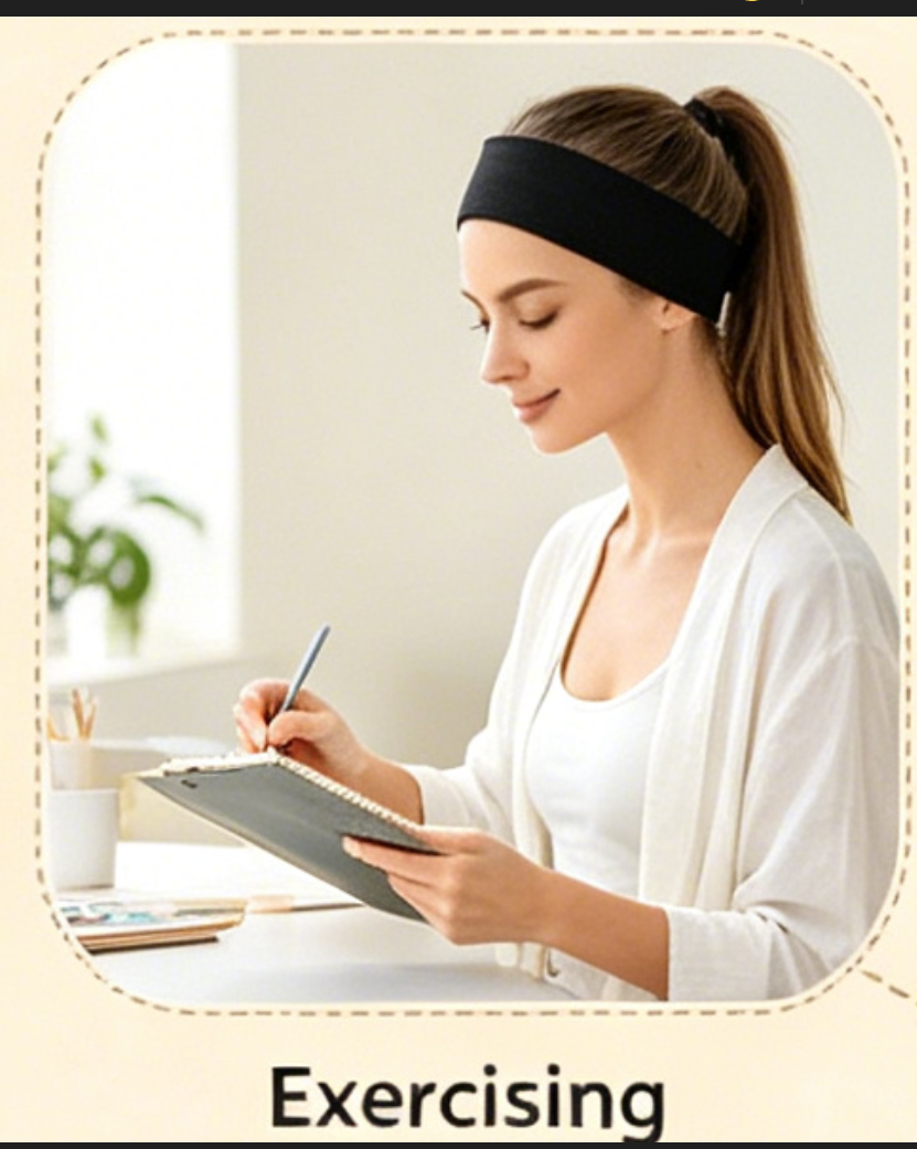 Travel Yoga Accessories - Women Black Elastic Yoga Headband Soft