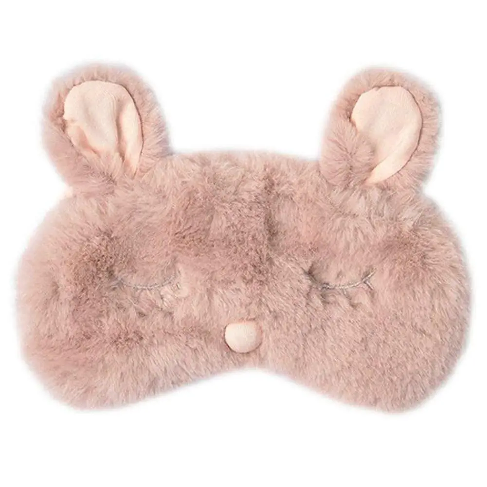 Eye Mask Sleep Travel - Cute Fuzzy Rabbit Ear Eye Mask