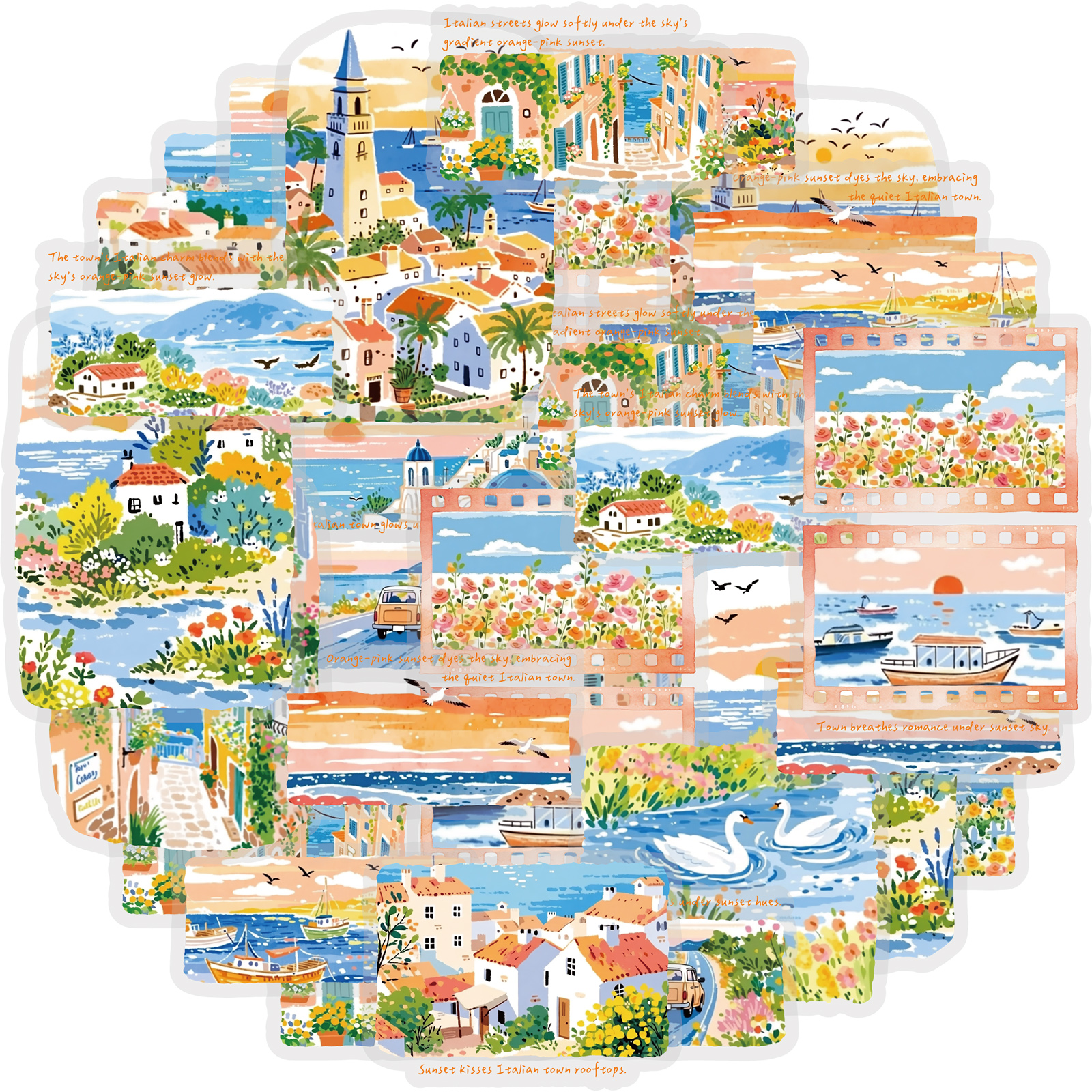 Travel Journal Accessories - Etori Life Fresh Seaside Travel Stickers