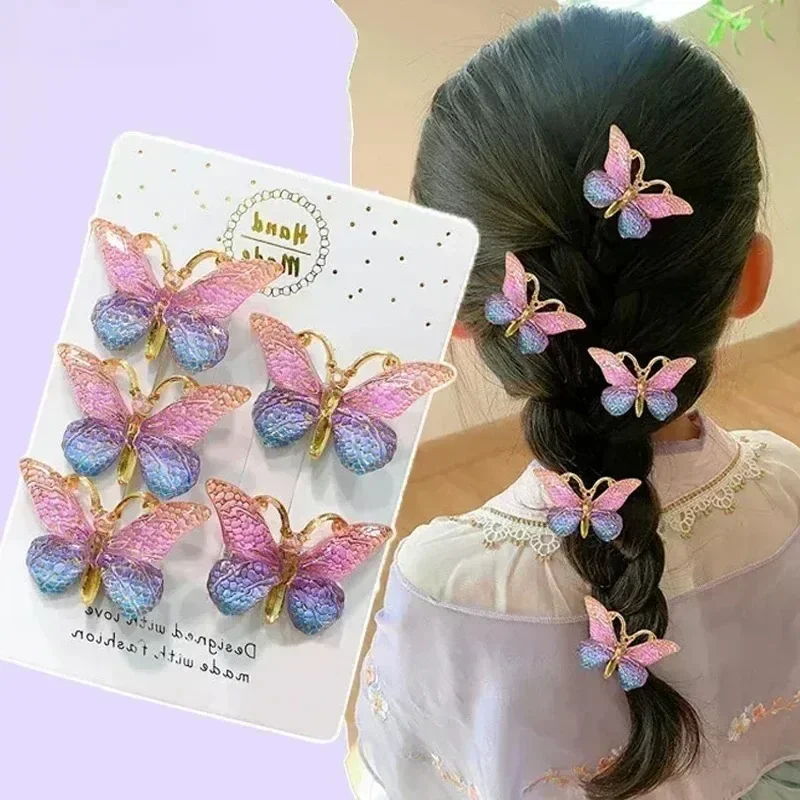 Travel Accessories For 3 Year Old - 5pcs Sweet Hair Clips Stereoscopic Color