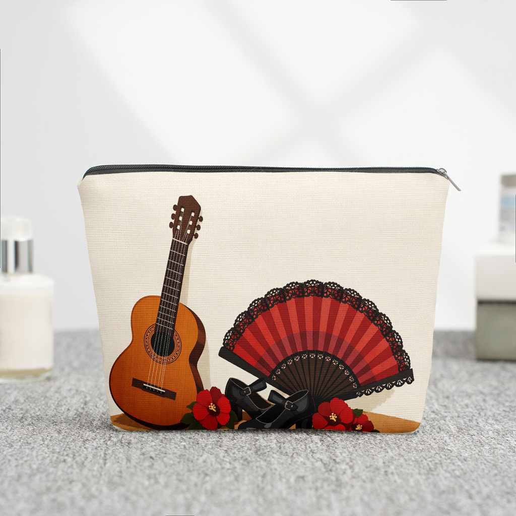Shoe Bag Travel - 1 Piece Guitar Red Floral and