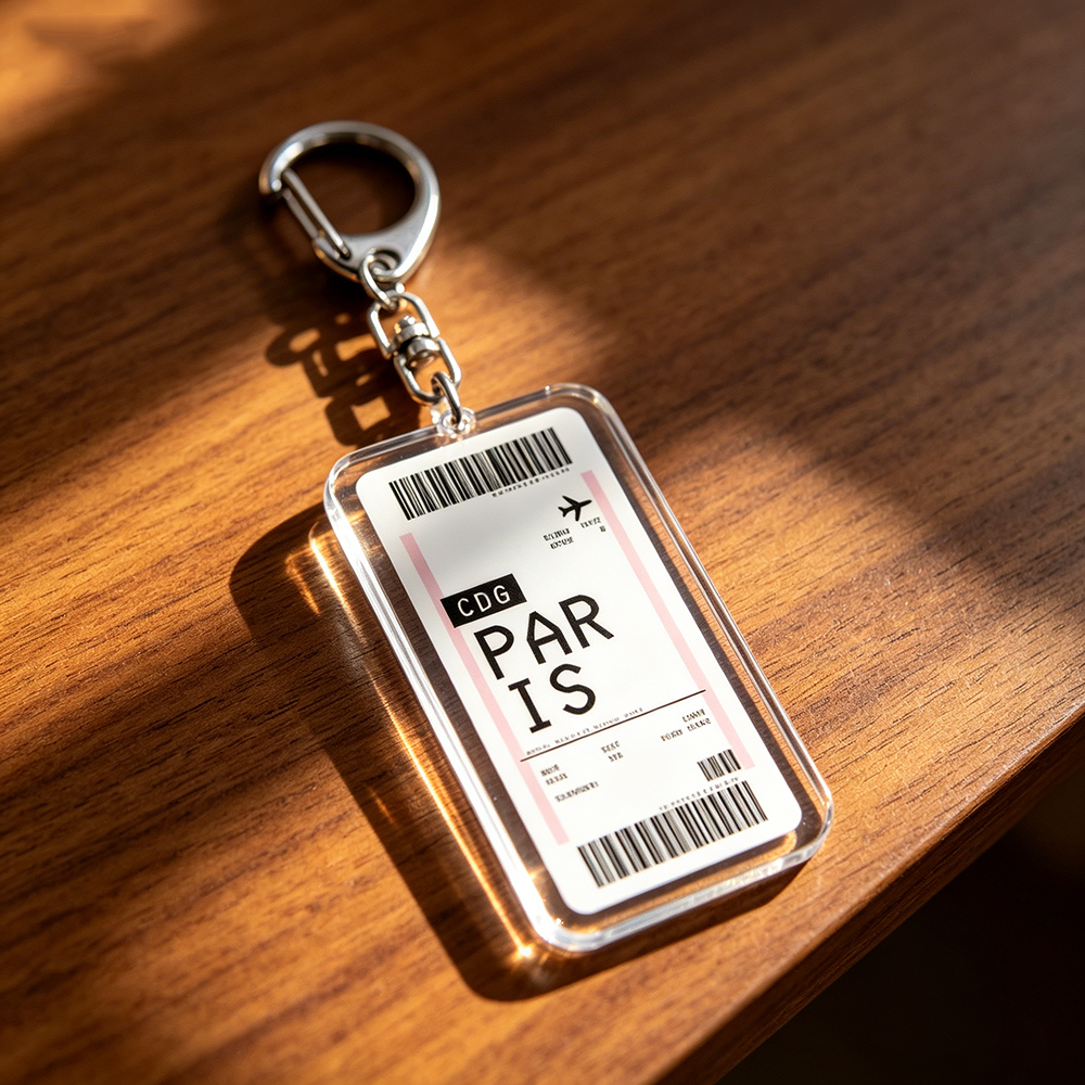 Qantas Travel Accessories - Travel Air Tickets Paris Tokyo Keychain