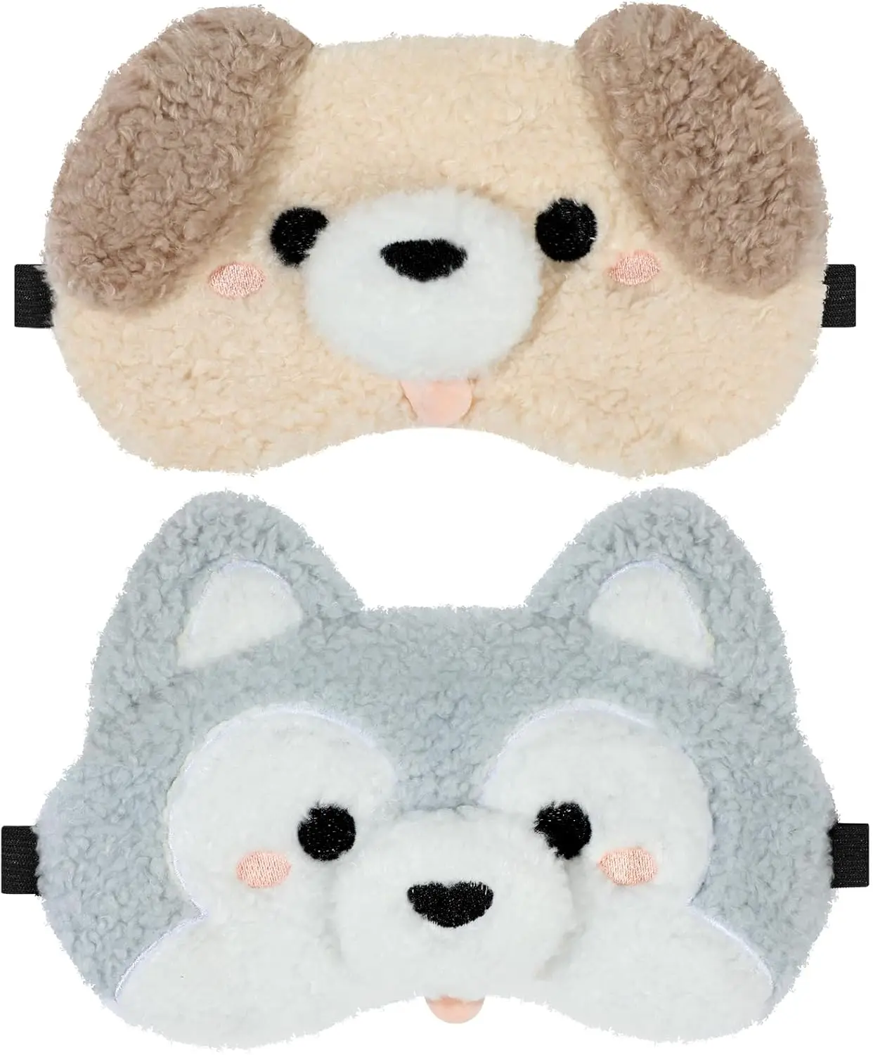 Eye Mask Sleep Travel - Cute Plush Dog Eye Mask Set,