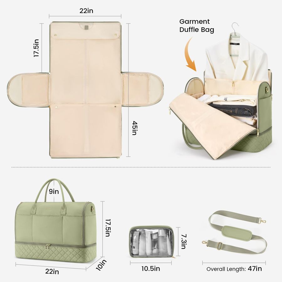 Convertible Garment Duffel Bag - Shoe Bag Travel 评论和价格