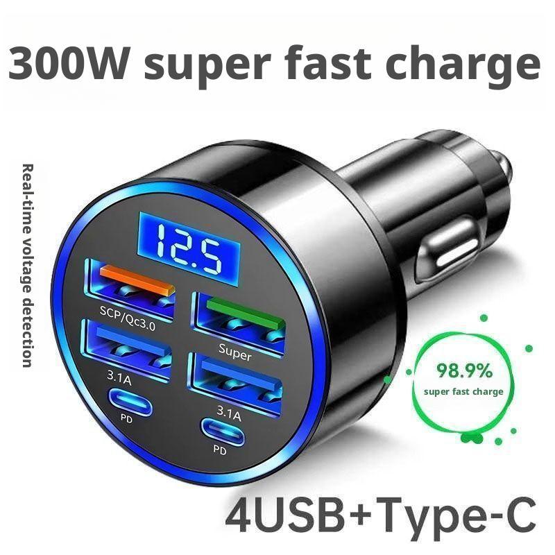 300W PD Car Charger 6 Ports Fa - Travel Plug Type C 评论和价格