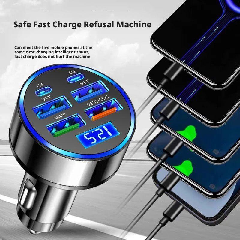 300W PD Car Charger 6 Ports Fa - Travel Plug Type C 评论和价格