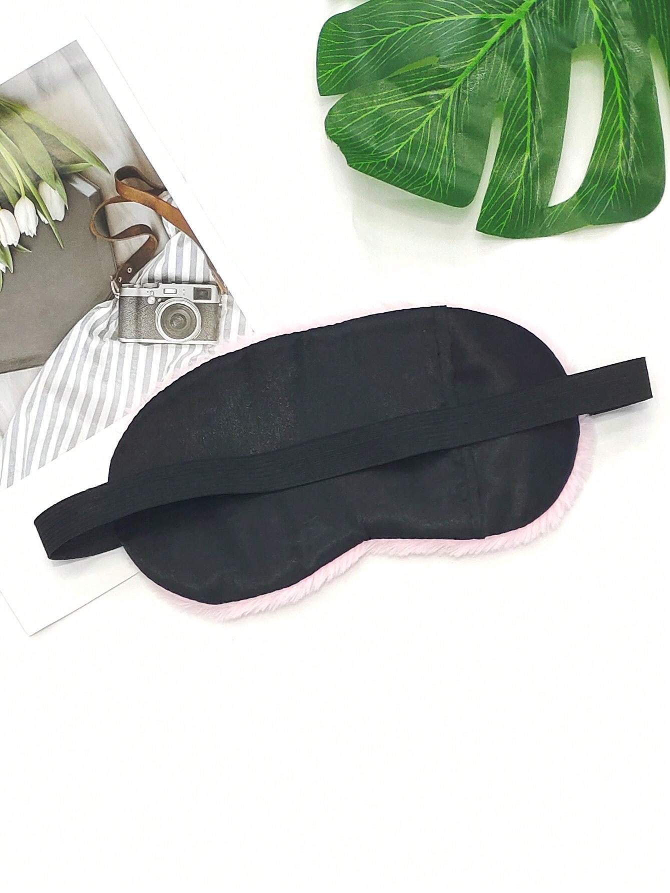 1pc Pink Plush Cute Eye Mask,  - Eye Mask Sleep Travel 评论和价格