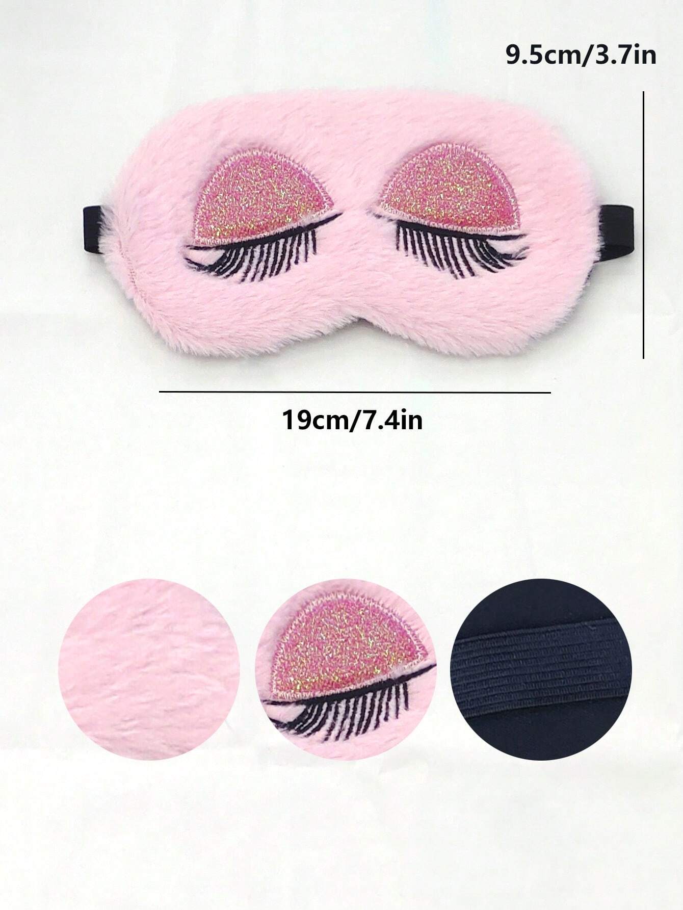 1pc Pink Plush Cute Eye Mask,  - Eye Mask Sleep Travel 评论和价格