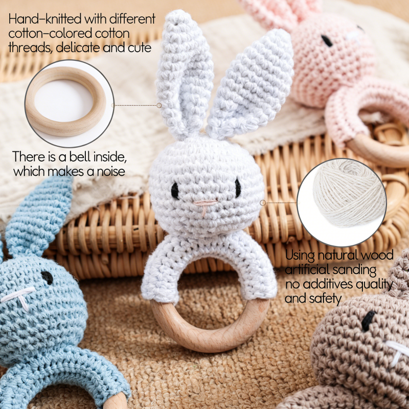 Wooden Baby Rattle Toy Handmad - Travel Accessories For 3 Year Old 评论和价格
