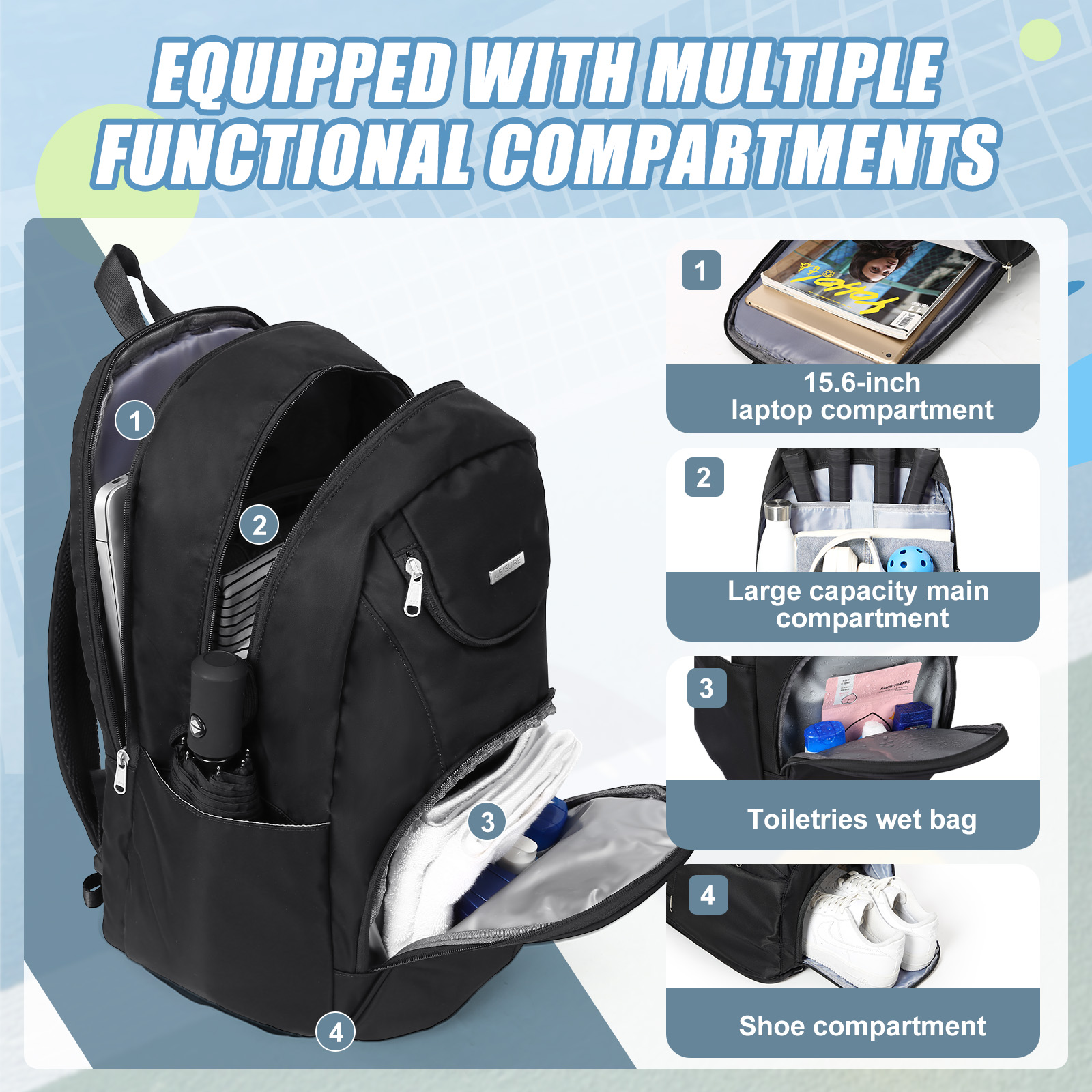 Tennis Bag Tennis Backpack 2 R - Shoe Bag Travel 评论和价格