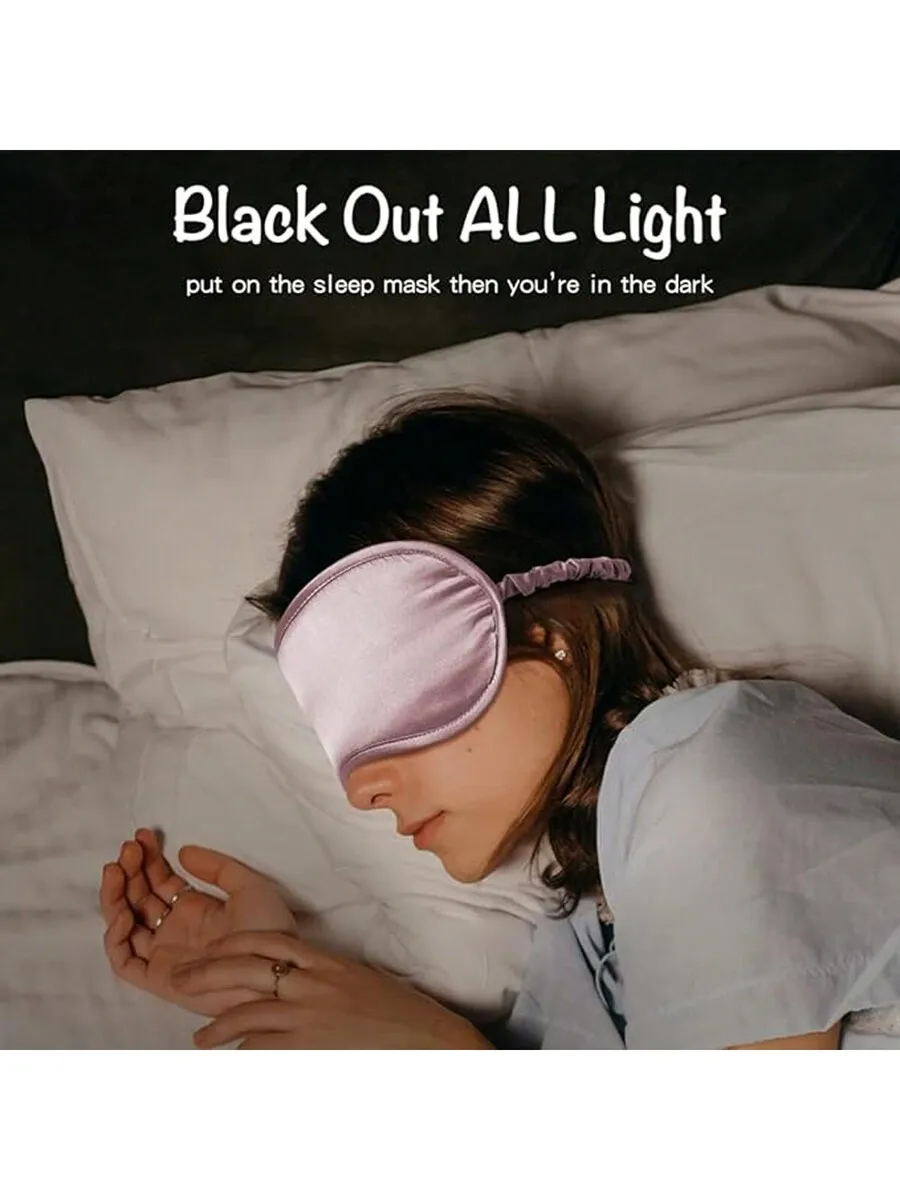Silk Sleep Eye Mask With Elast - Eye Mask Sleep Travel 评论和价格