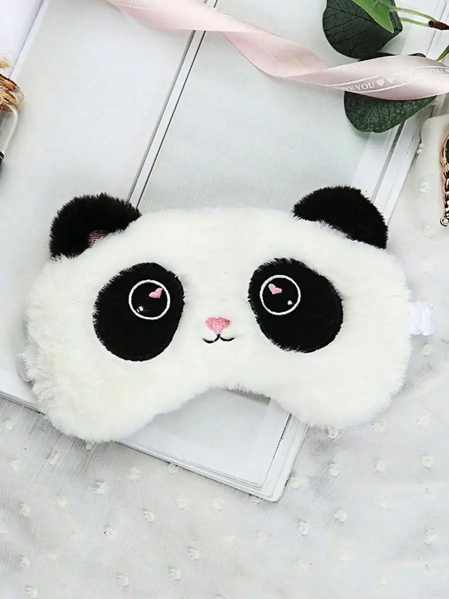 Fluffy Panda Plush Sleep Mask  - Eye Mask Sleep Travel 评论和价格