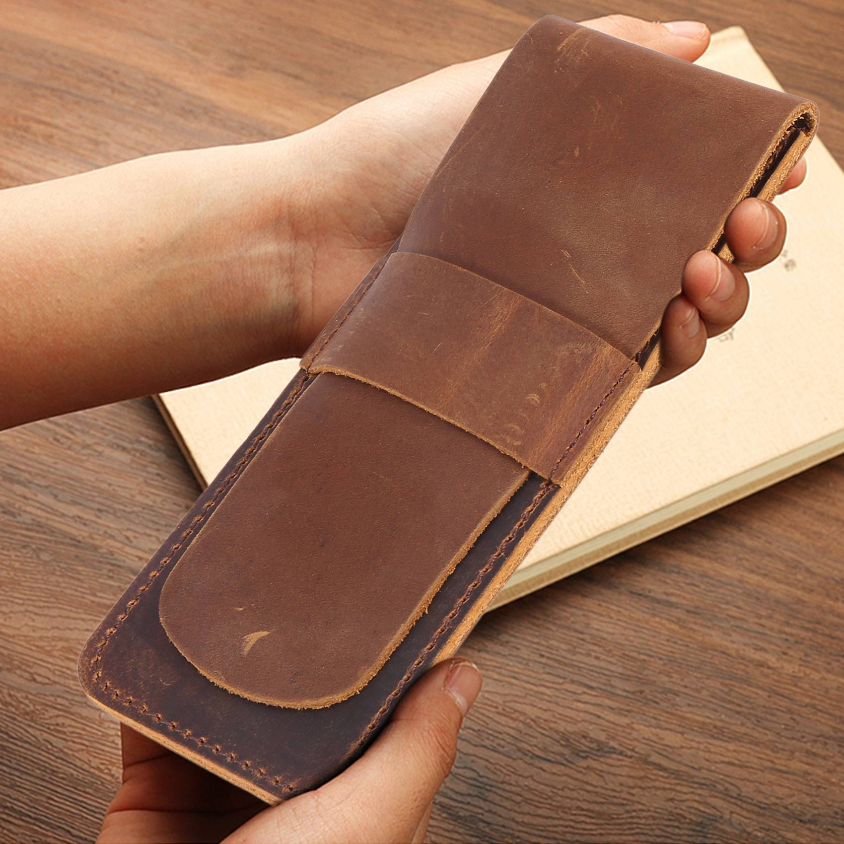 (WSFS) Handmade Leather Pencil - Travel Journal Accessories 评论和价格