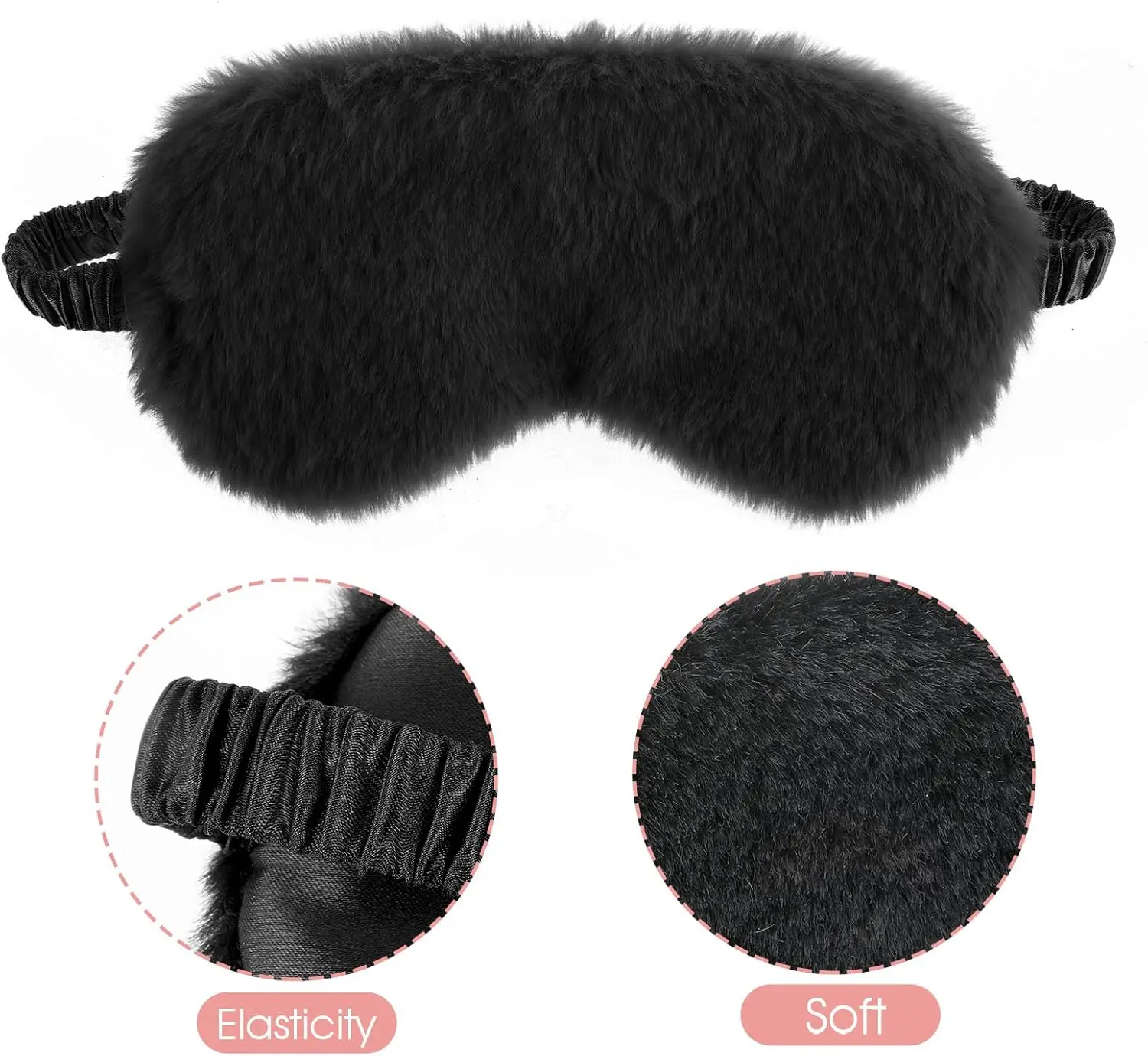 Soft Adjustable Faux Fur Eye M - Eye Mask Sleep Travel 评论和价格