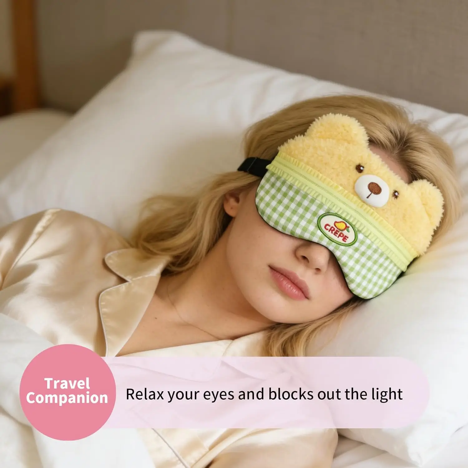 Cute Plush Sleep Eye Mask, Lig - Eye Mask Sleep Travel 评论和价格