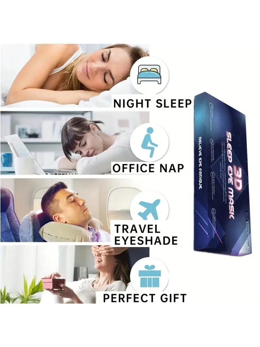 3D Silk Eye Mask For Sleeping  - Eye Mask Sleep Travel 评论和价格