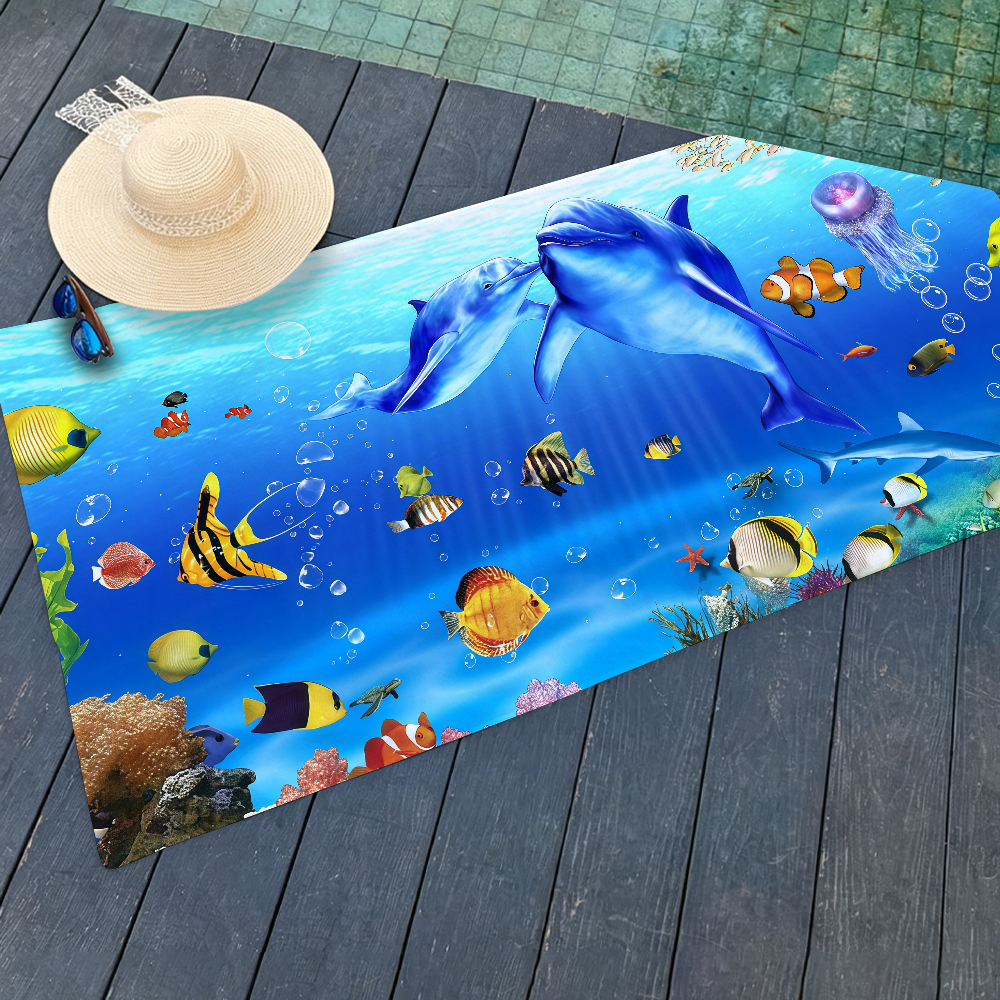 Sea World Towel Yoga Gym Yoga  - Travel Yoga Accessories 评论和价格