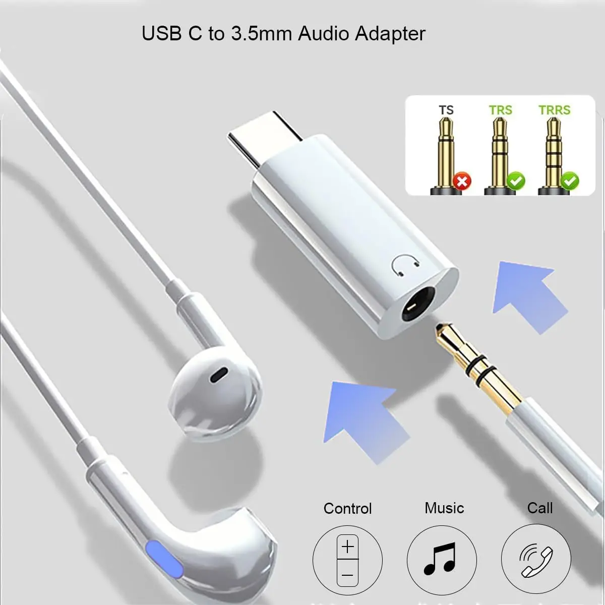 USB C to 3.5mm Earphone Adapte - Travel Plug Type C 评论和价格