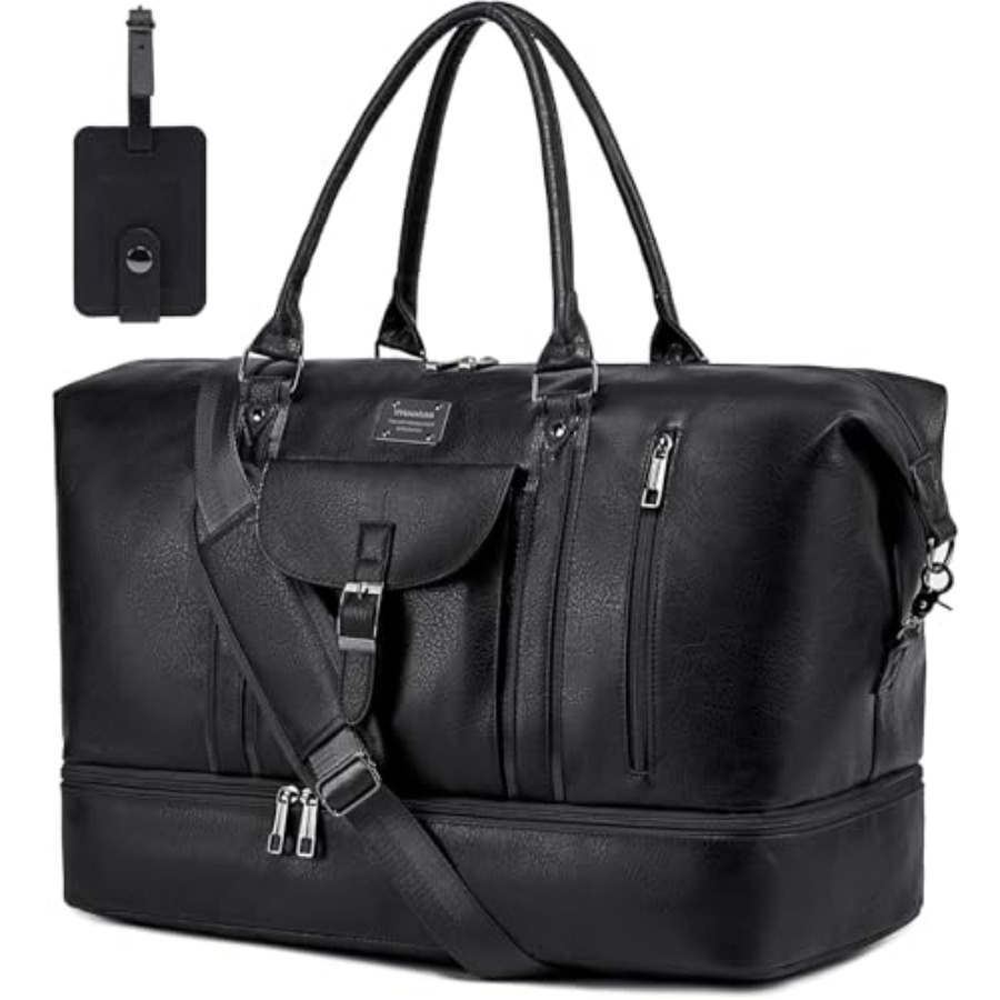 Faux Leather Travel Duffel Bag - Shoe Bag Travel 评论和价格