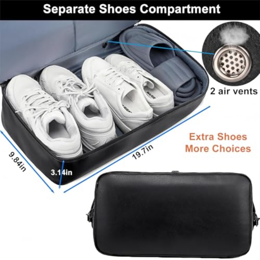 Faux Leather Travel Duffel Bag - Shoe Bag Travel 评论和价格