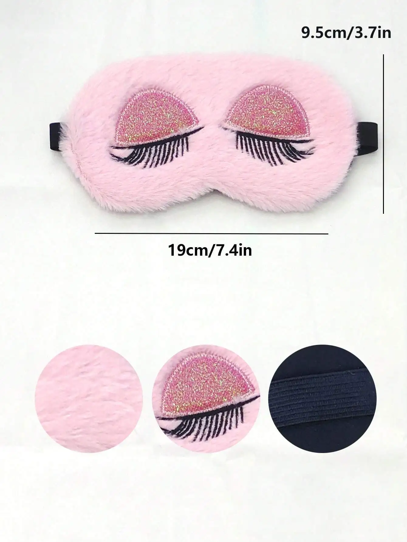 1pc Pink Plush Cute Eye Mask,  - Eye Mask Sleep Travel 评论和价格